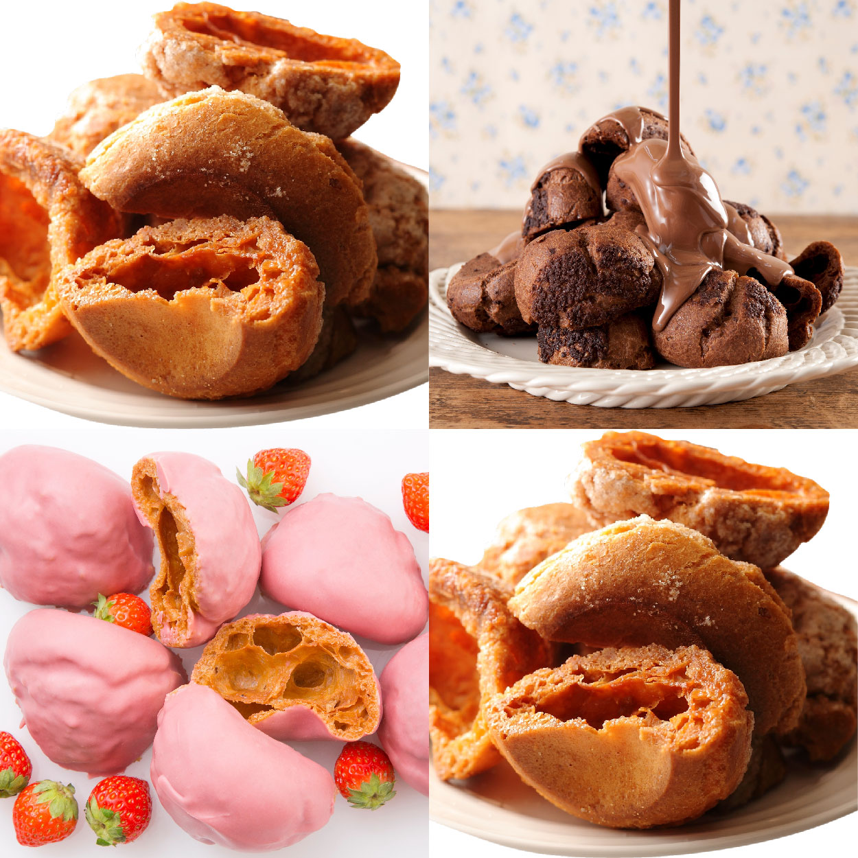 ラスク４個セット【プレーン2袋&チョコ＆いちごみるく】送料無料＜delivery＞